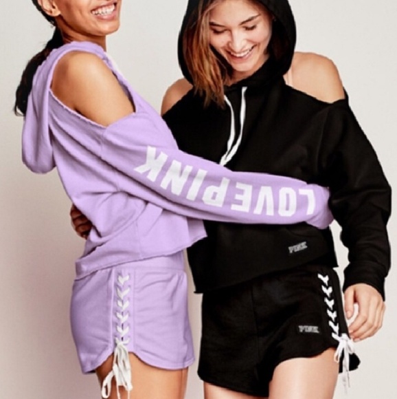 PINK Victoria's Secret Tops - NWT!  Pink Victoria's Secret 2 pc hoodie set